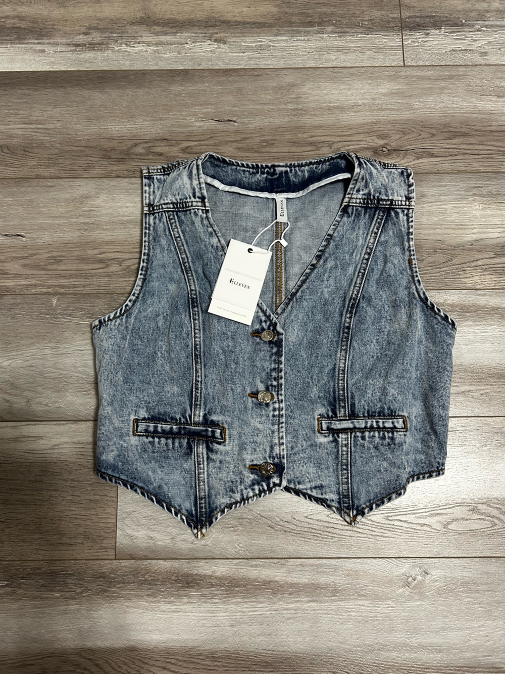 Cropped Jean Vest, NWT